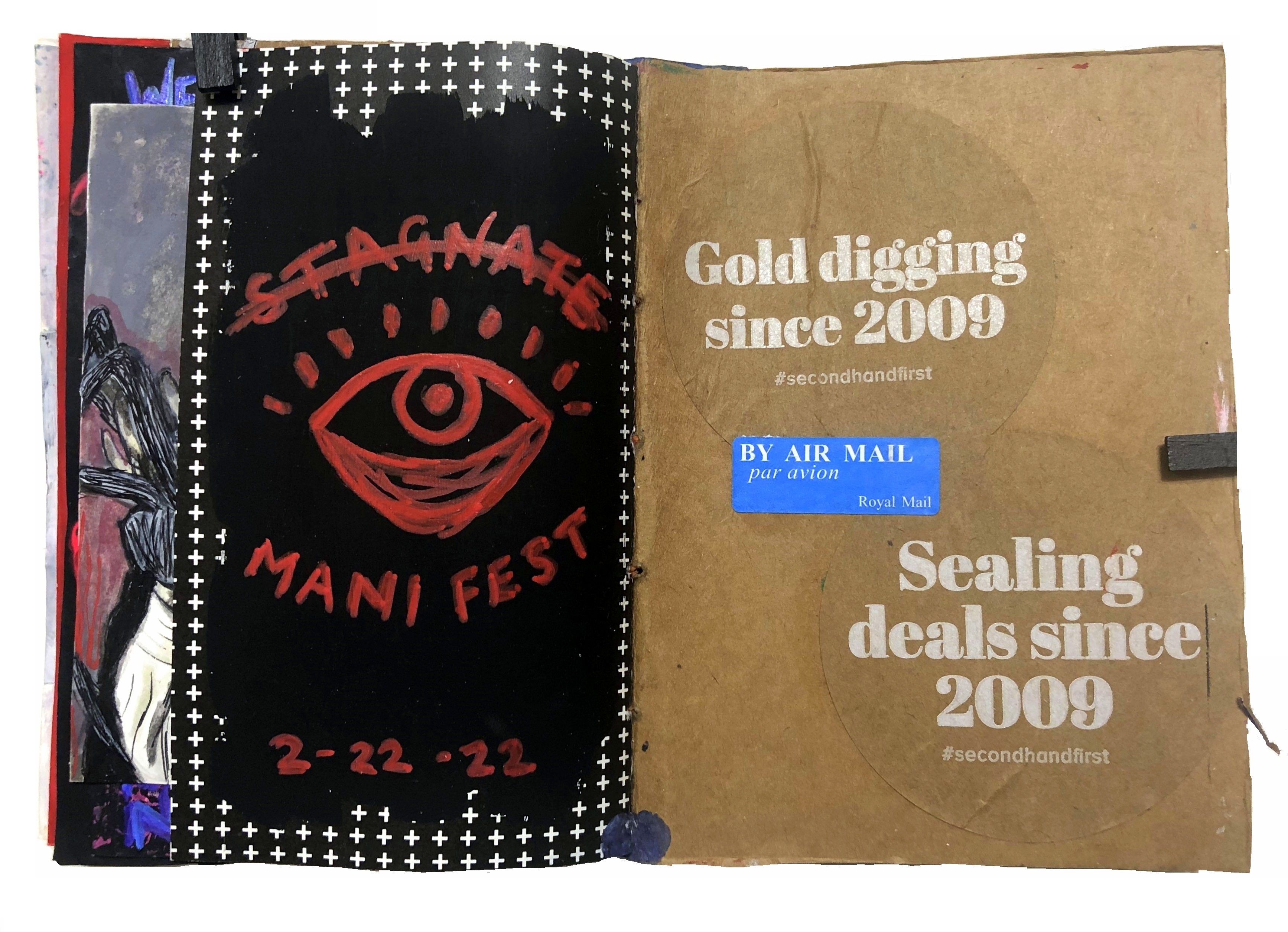 An art journal doodle page I made the day I found out I was offered a new job.