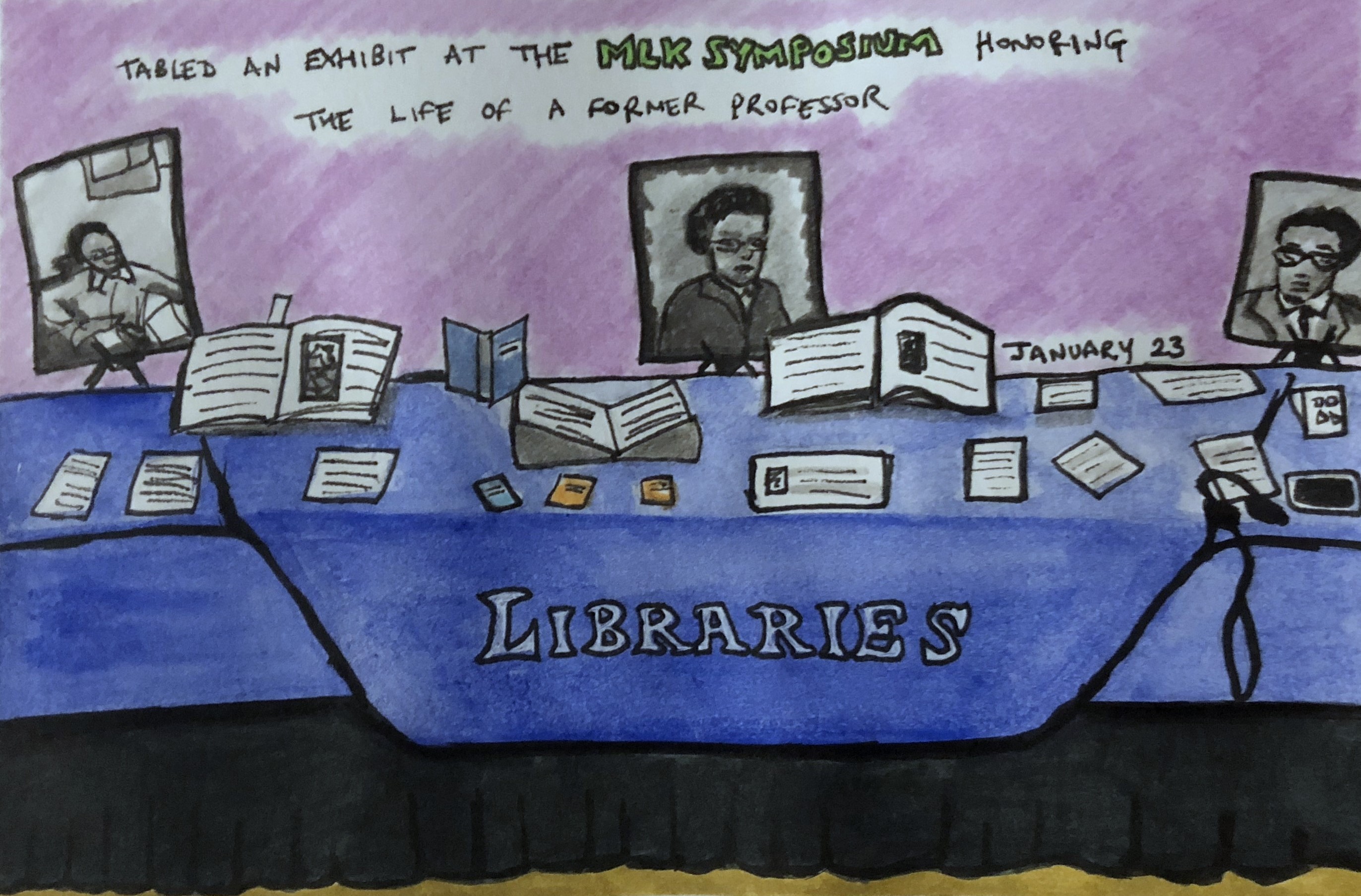 An art journal illustration about an outreach event.