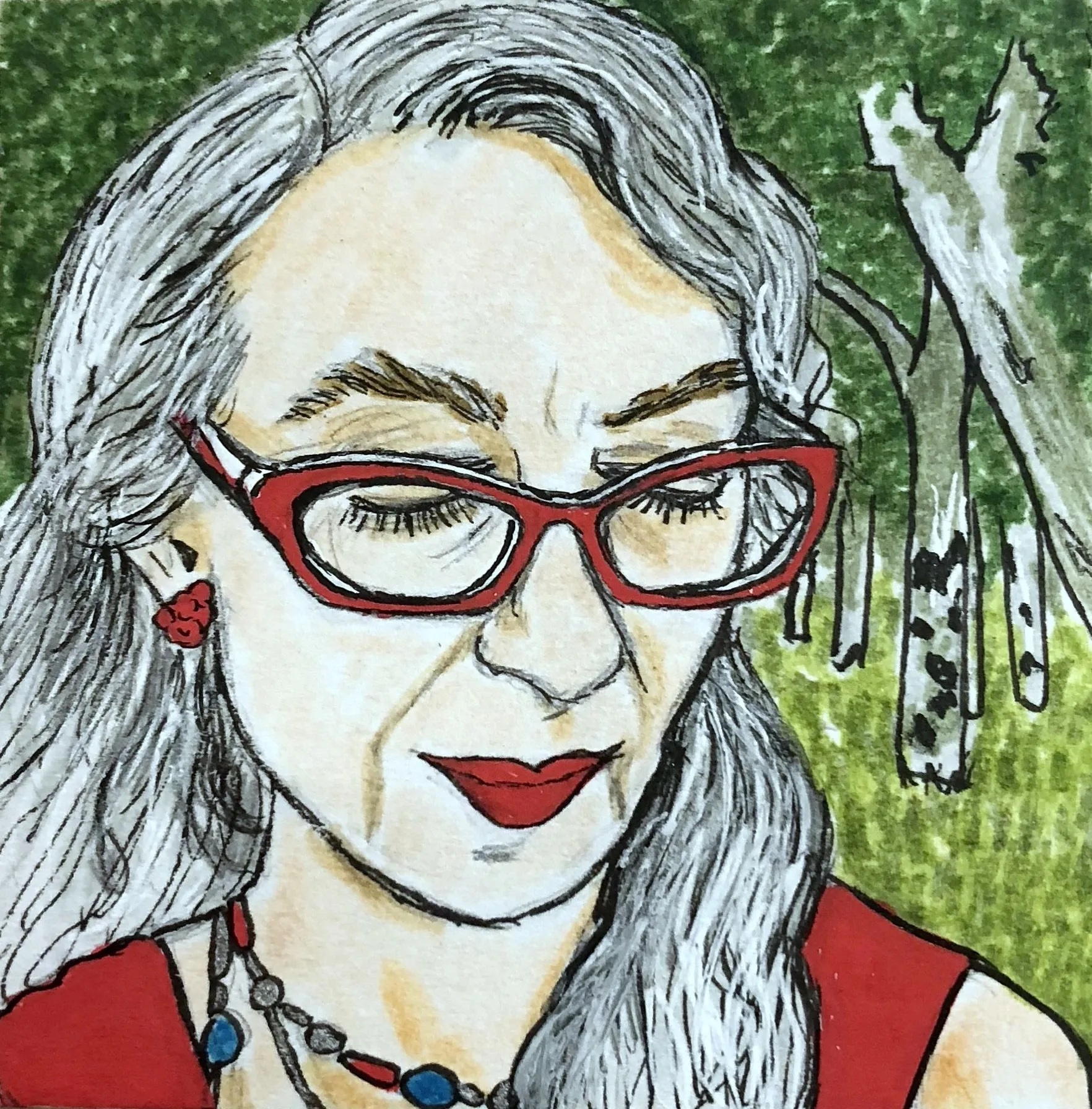 A commissioned post-it portrait for an Instagram followers, this one got sent to Australia since she paid me extra. Portrait was created with ink and acrylic markers.