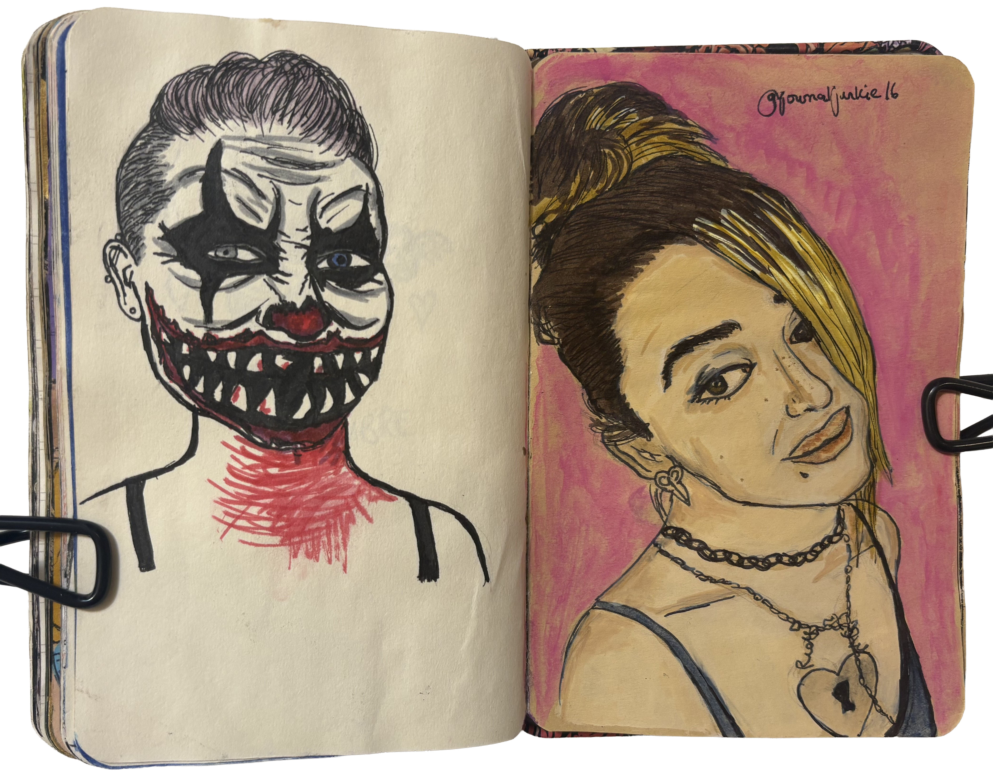 Art journal illustrations of Instagram followers.