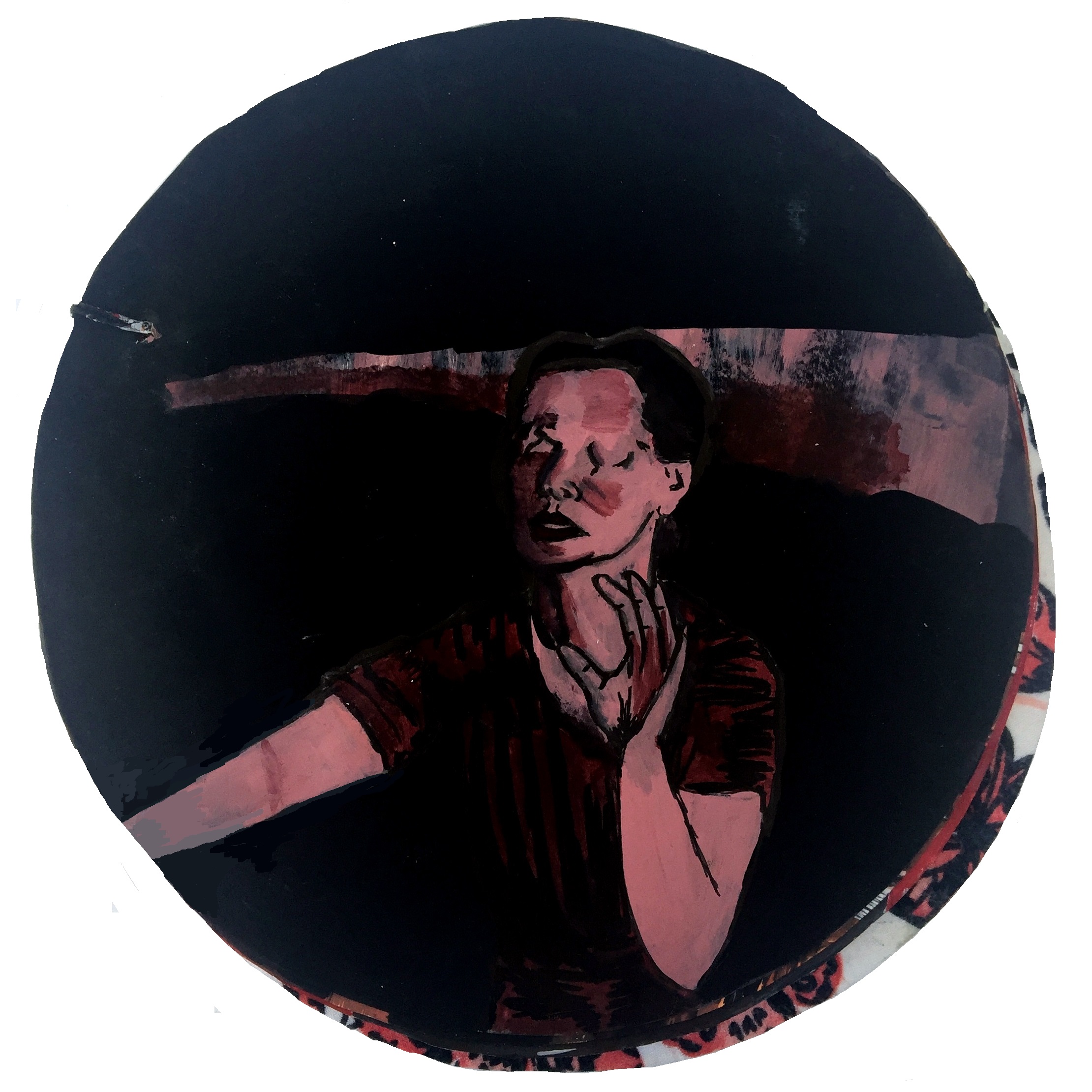 Day 187/365 of Year of Creative Habits. A mixed media art journal page with an illustration of Naido from Twin Peaks.