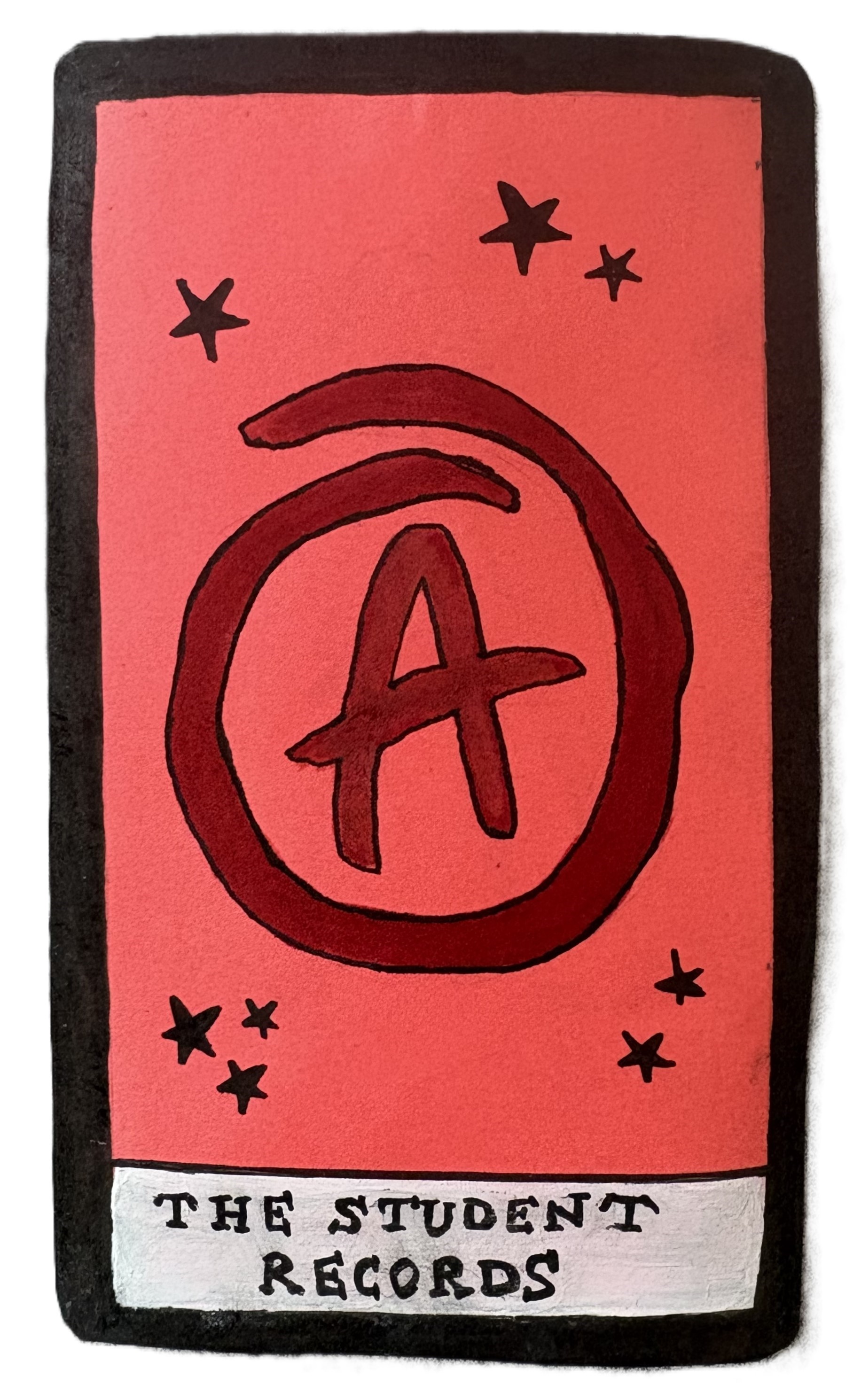 The Student Records with a drawing of an A grade in red marker.