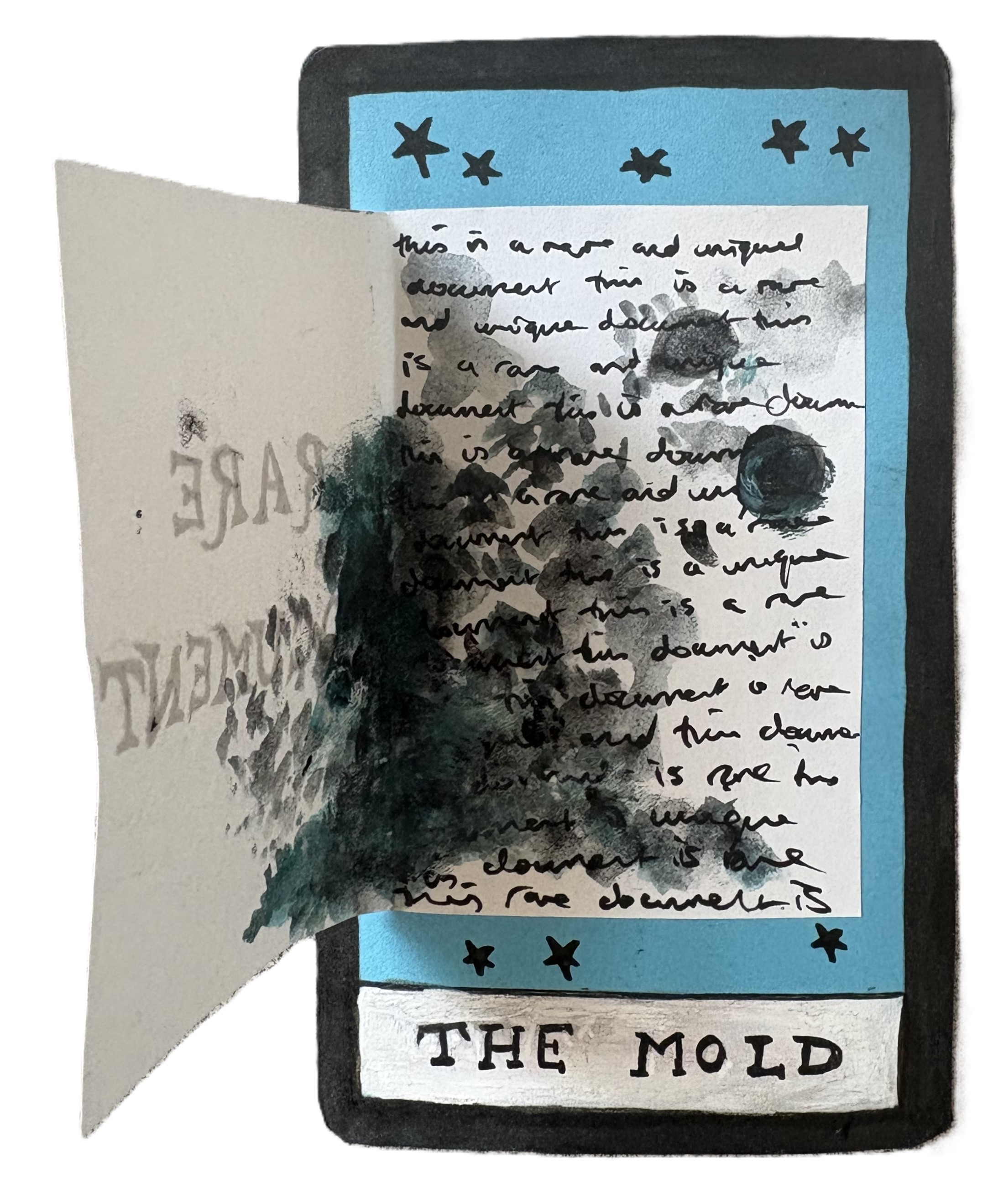 The Mold with a fake moldy document glued to the card.